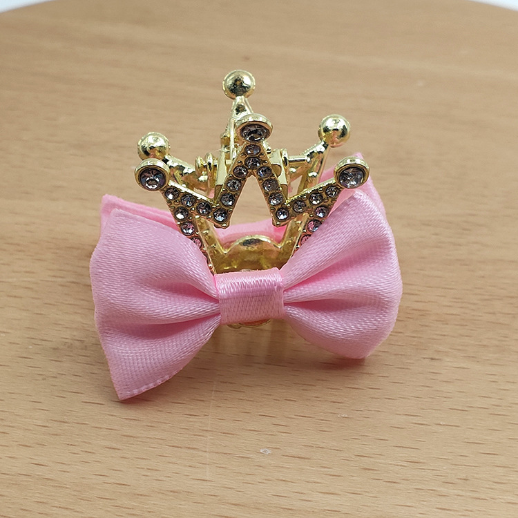 크라운나비 조합 골드클립 [핑크]