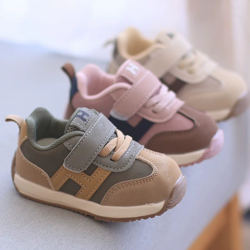Ходунки Осенняя детская обувь 0-1 3-летний ребенок мягкая подошва нескользящая обувь для мальчиков и девочек спортивная обувь