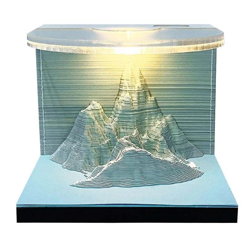 日照金山帯灯3d立体便箋本紙彫刻創意プレゼントお土産クロスボーダー起爆デスクトップ置物|undefined