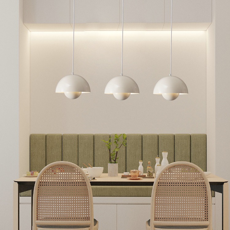 Lámpara de araña moderna minimalista de tres cabezas para restaurante, bar, dormitorio, lámpara de noche LED, estilo escandinavo simple, lujo asequible y creativo.