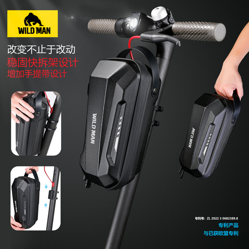 Wild Man Electric Scooter Eva Hard Shell Quick-Release Front Bag Foldable Electric Bicycle Front Bag