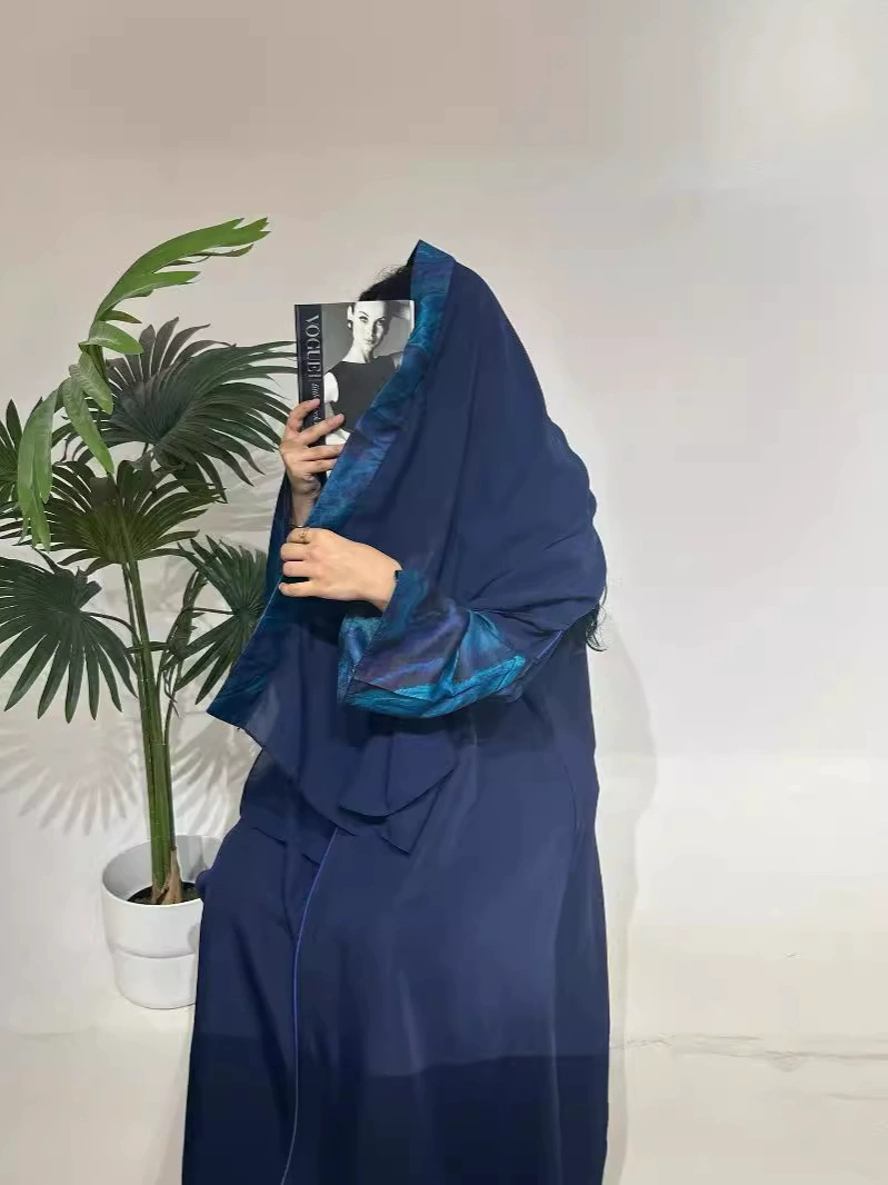 DS24036 Fashion Middle East Muslim 2024 весна-лето новый стиль вставной рукав дышащий халат с платком-головным убором