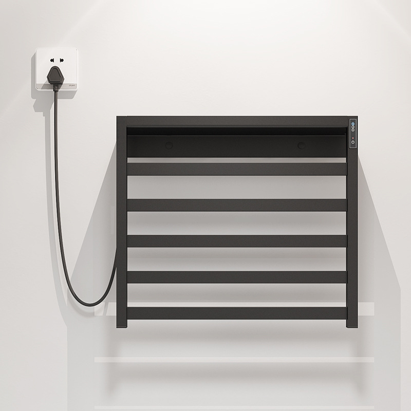 Toallero eléctrico calefactable de acero inoxidable para baño de casa y hotel, gris plomo, barra calefactora para toallas, secado, temporizador, inteligente.