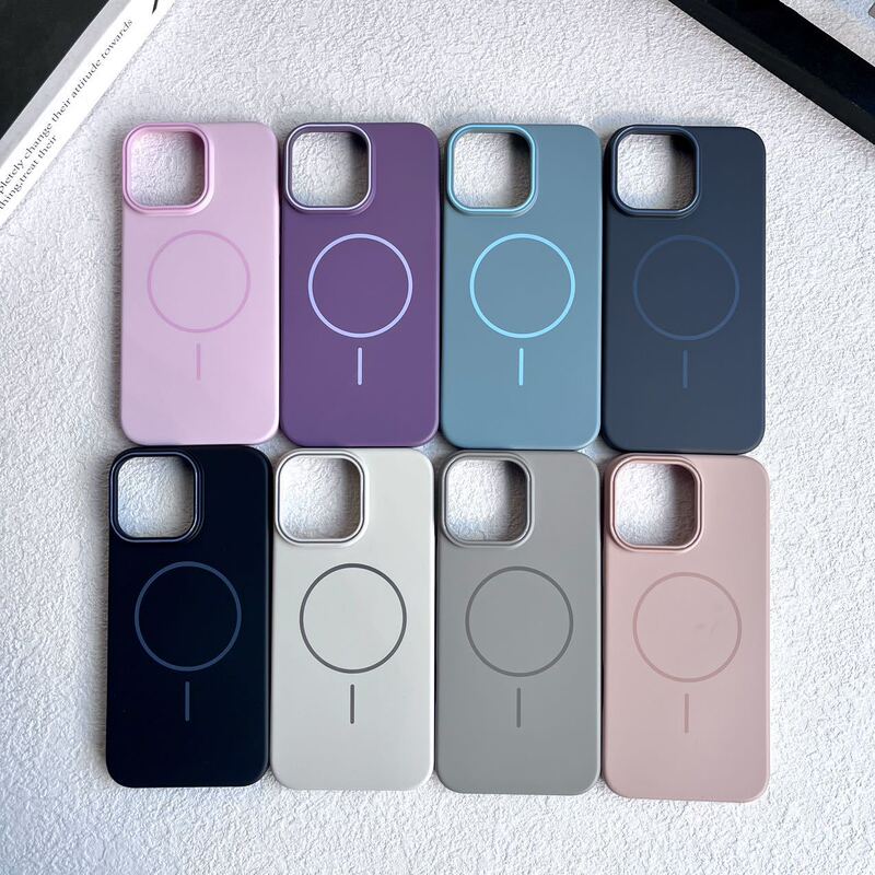 Magnetic iPhone16Promax skin feeling hard shell color Apple 15/14/13 simple PC all-inclusive protective case Magnetic iPhone16Promax skin feeling hard shell color Apple 15/14/13 simple PC all-inclusive protective case
