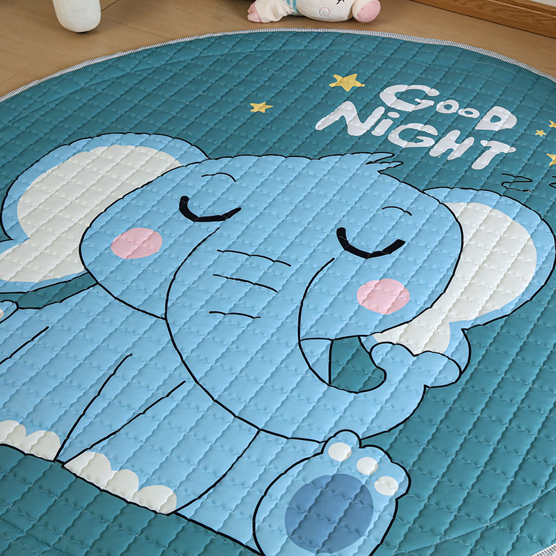 Cross-Border Ins Style Cotton Toy Invisible Storage Floor Mat Round Children's Non-Slip Cartoon Mat Game Mat Available for Wholesale