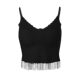 New tassel lace back sling early autumn new V-neck fixed cup underwear fashion long base vest