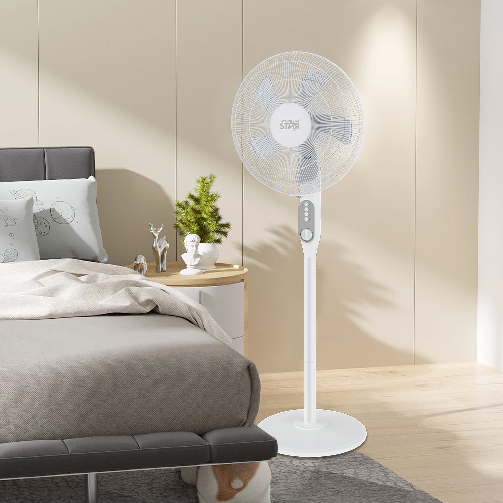 Winningstar transfronteriza Venta caliente estándar europeo británico 16 pulgadas hogar 50W sacudiendo la cabeza ventilador de piso portátil