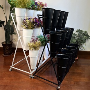 Factory Direct Supply European Wholesale Flower Stand Floor-Standing Wedding Supplies Tall Flower Basket Plastic Shelf Opening Stand Flower Shop