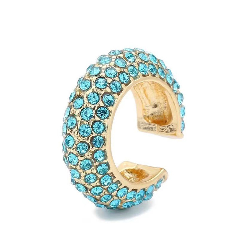 Fashion C Shape Diamond Alloy Artificial Gemstones Earrings display picture 4