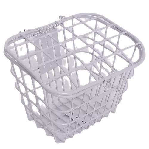 Vegetable basket metal front and rear basket with thick cover iron basket bicycle basket electric battery car bicycle enlarged