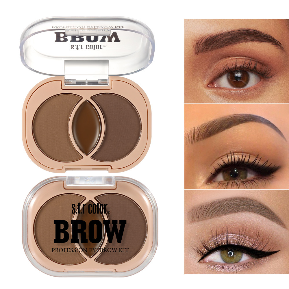 EYEBROW s.f.r color transfronterizo exclusivo nuevo producto de venta caliente sensación de niebla tridimensional natural crema de cejas de polvo de cejas de tres colores image 1