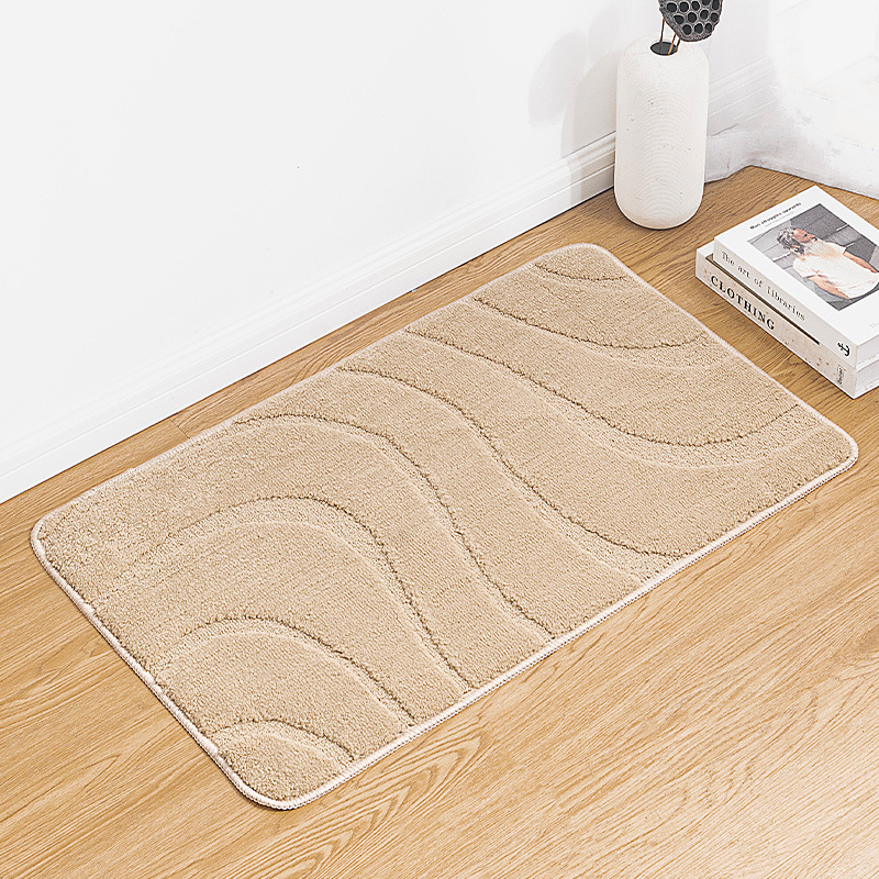 Baño de la puerta de la alfombra del suelo de la alfombra del baño de absorción de agua rápida almohadilla de pies secos gruesa flocado alfombra antideslizante del baño de baño
