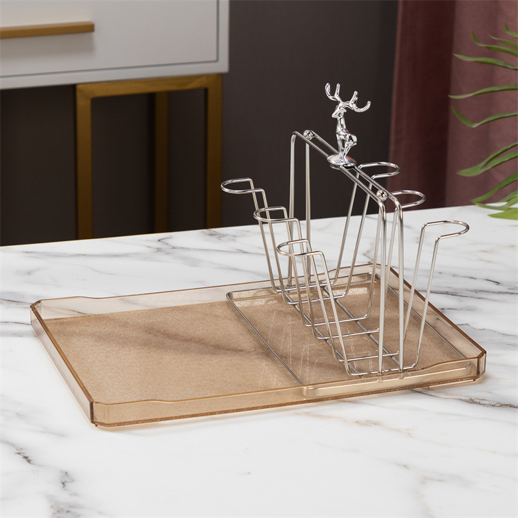 6위치 컵홀더(실버) + 투명 트레이