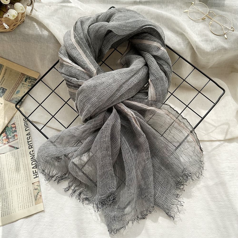 Linen stripes grey