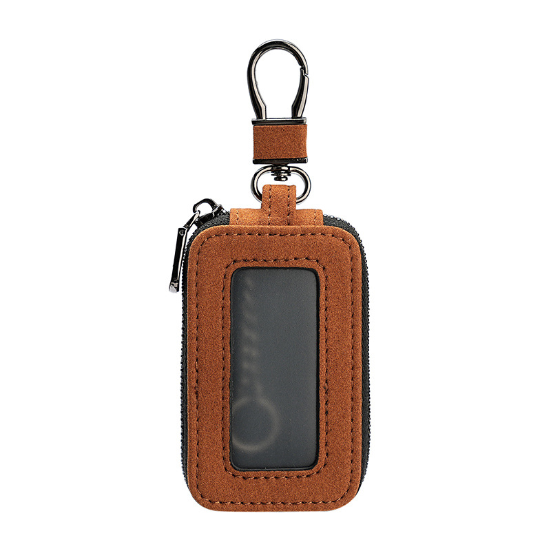 Comercio exterior bolsas de llaves de automóviles de piel de color sólido control remoto con cremallera bolsas de hardware con ventanas llaves de automóviles unidos