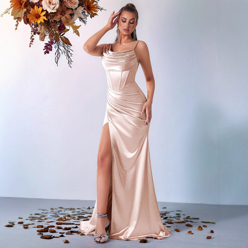 Amazon's Best-Selling Women's Off-Shoulder Suspender Dress, Elegant Long Prom Evening Dress, Ready for Sale