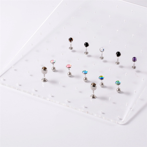 1 Transparent acrylic jewelry display board earring lip pin belly button pin tongue pin inlay display stand pose Chen 
