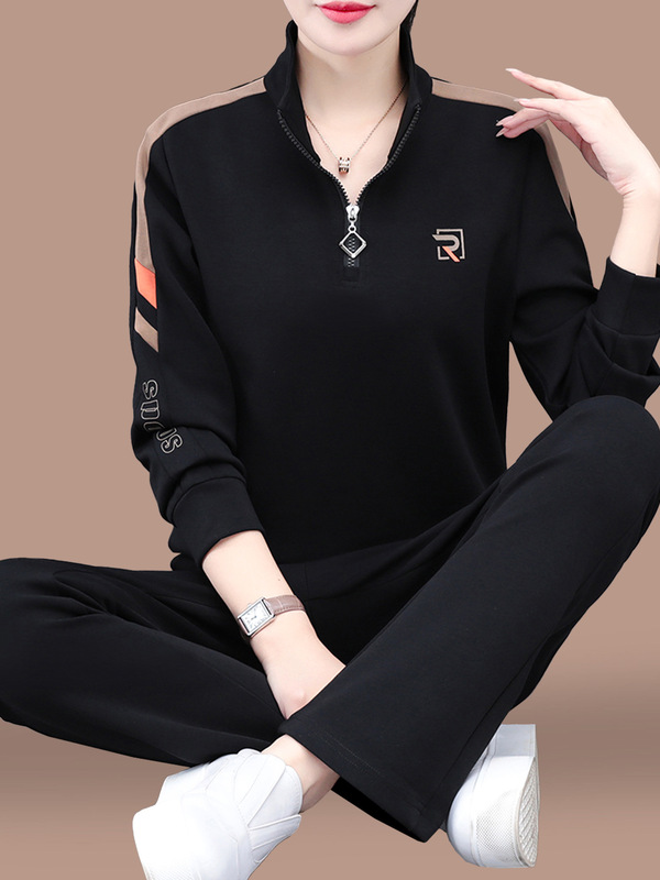 早秋卫衣运动套装女2025新款春秋时髦时尚洋气宽松显瘦休闲两件套|undefined