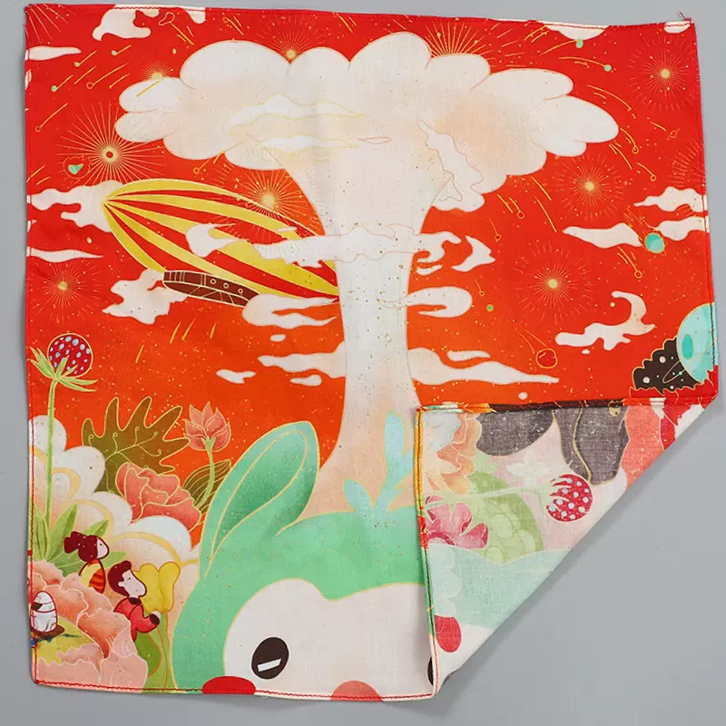 任意尺寸图案纯棉方巾定制 OEM ODM加工定制全棉头巾 三角巾