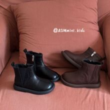 儿童真皮短靴2025冬季新款韩版女童保暖二棉靴马丁靴男童靴子