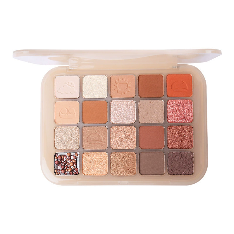 Палетка теней Matte & Shimmer (DIKALU), 20 оттенков, земляные тона, компактная 12×6 см