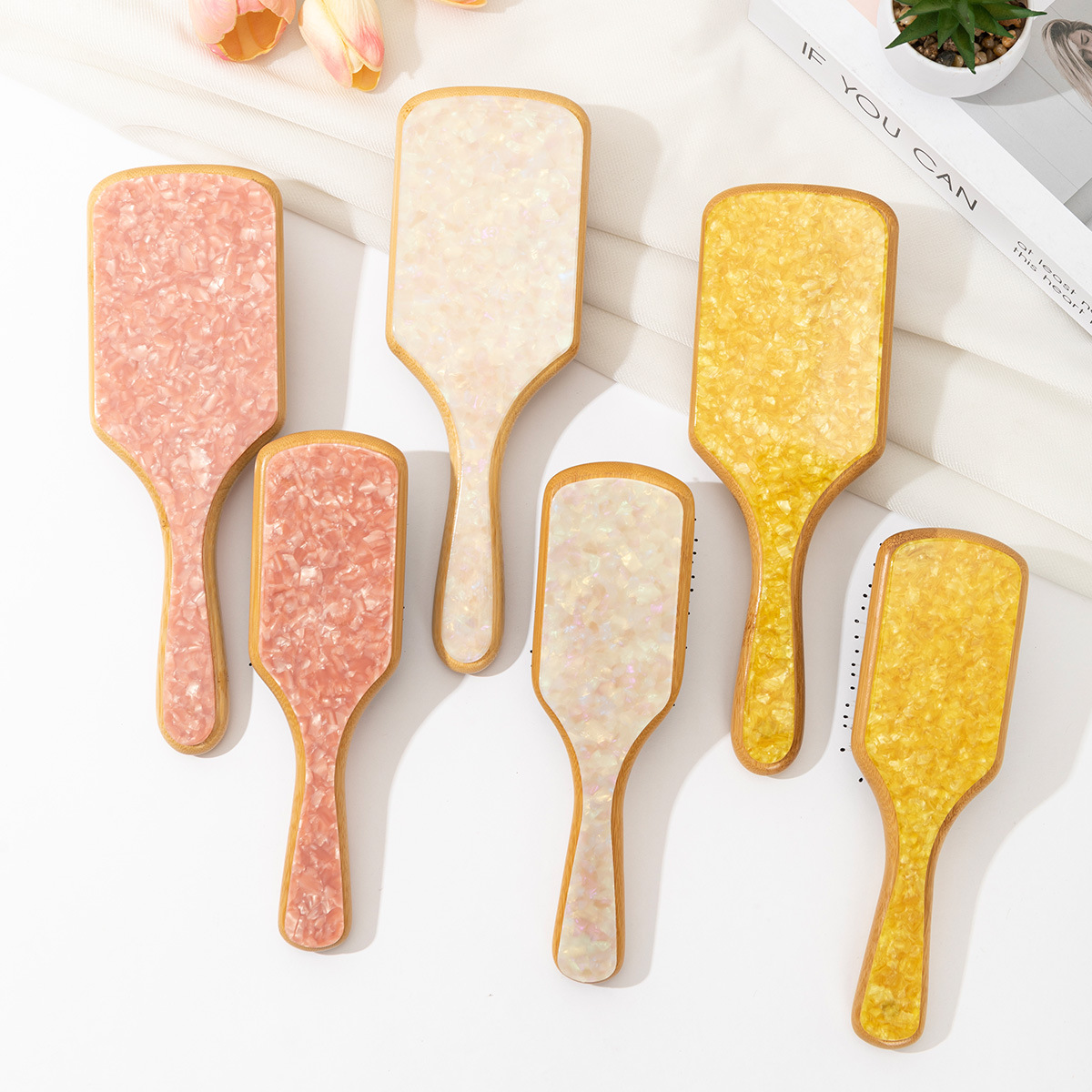 Comercio exterior transfronterizo nuevo parche de ácido acético natural Nan bambú cojín de aire de masaje peine de cabello sin cabello de prevención de desprendimiento de cabello