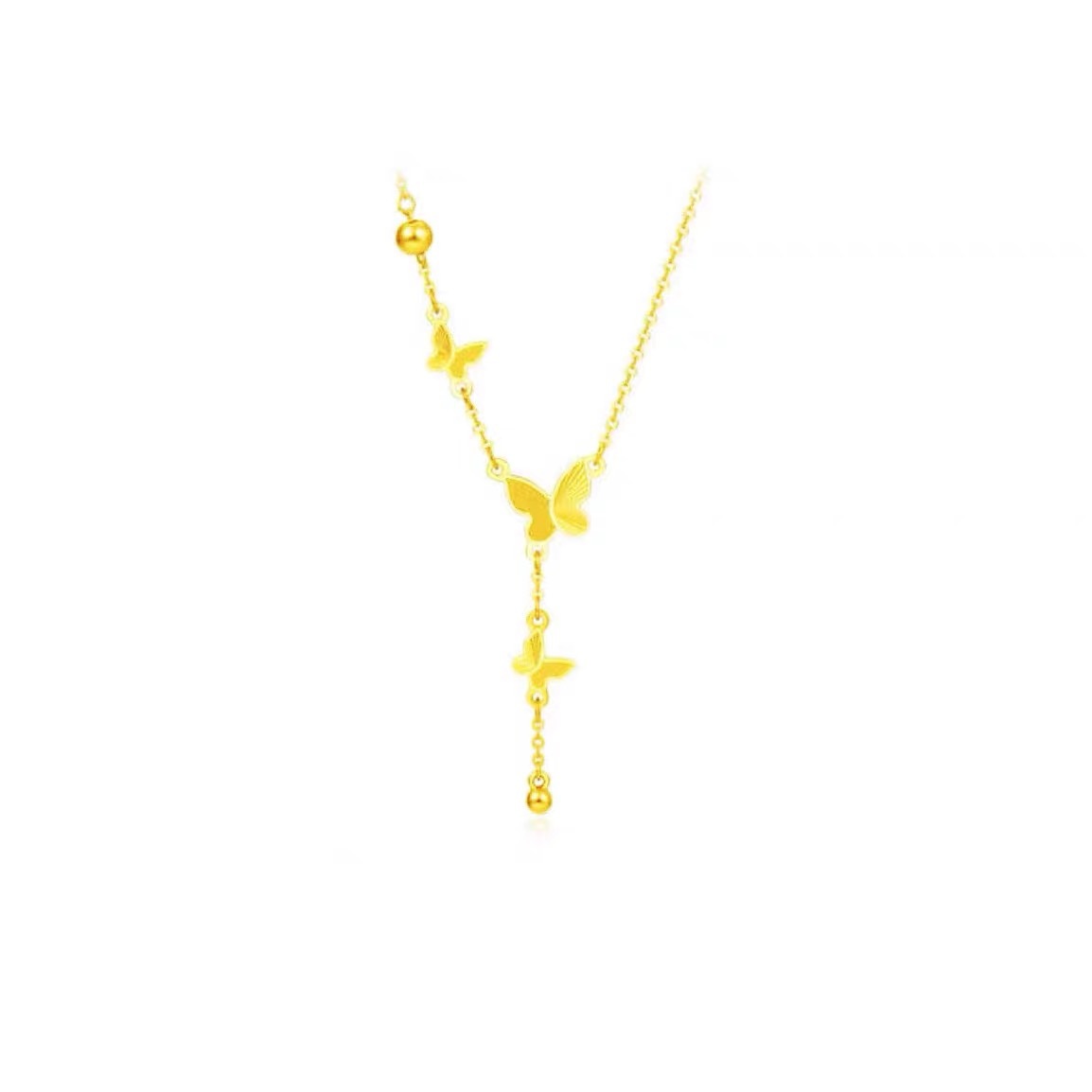 Titanium Steel Material Butterfly Pattern Titanium Steel 18K Gold Plated Simple Style Butterfly Pendant Necklace