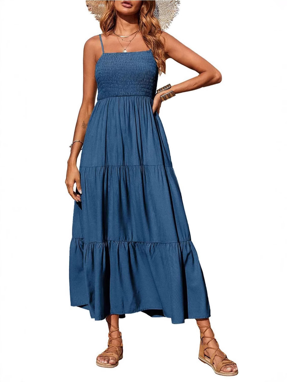 Spring 2025 New Cross-border European and American Women's Elegant Fashion Elegant Strap Backless Split dress