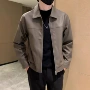 新款春秋季男士休闲皮夹克