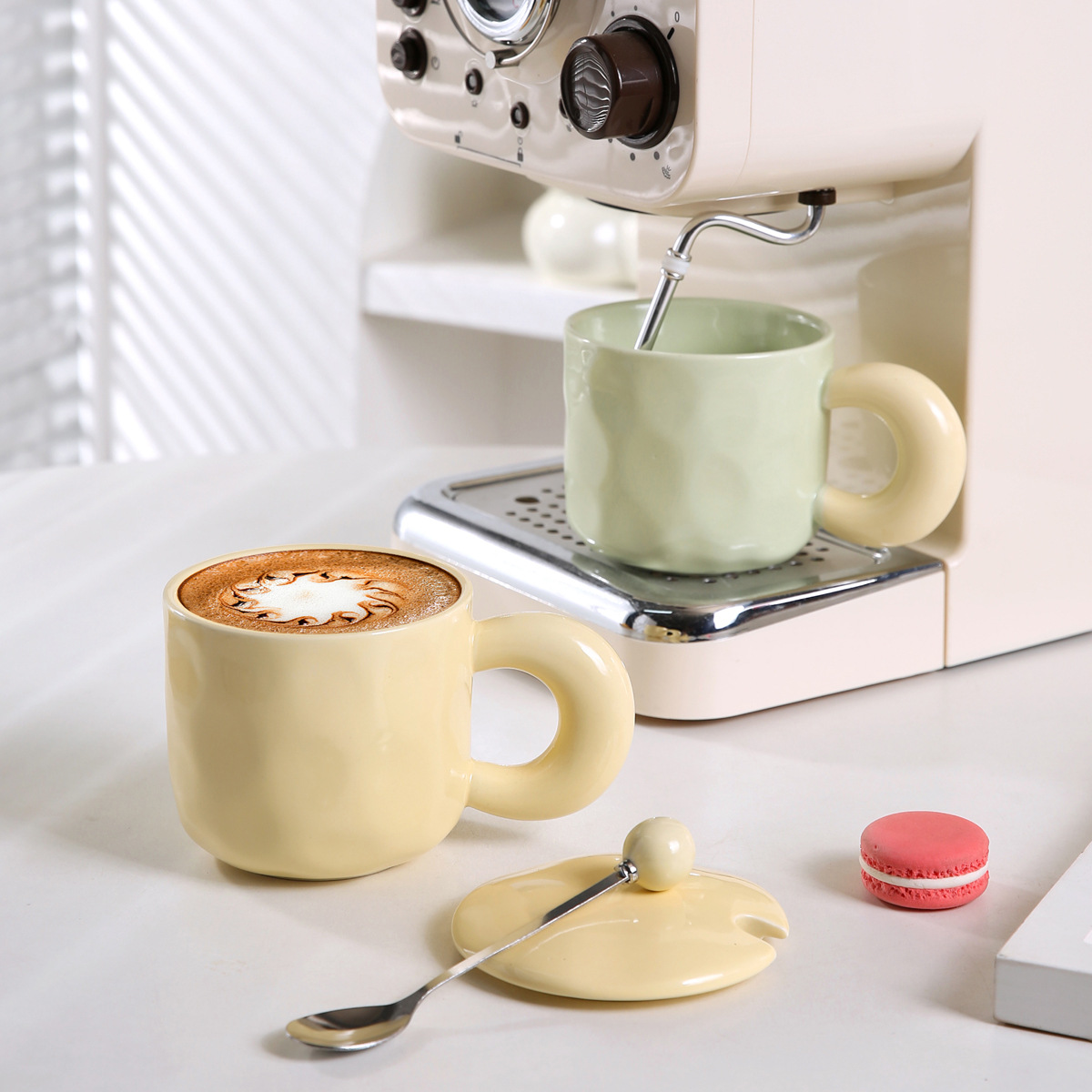 Casual Lindo Multicolor Color Sólido Cerámica Cuchara Taza 1 Juego display picture 18