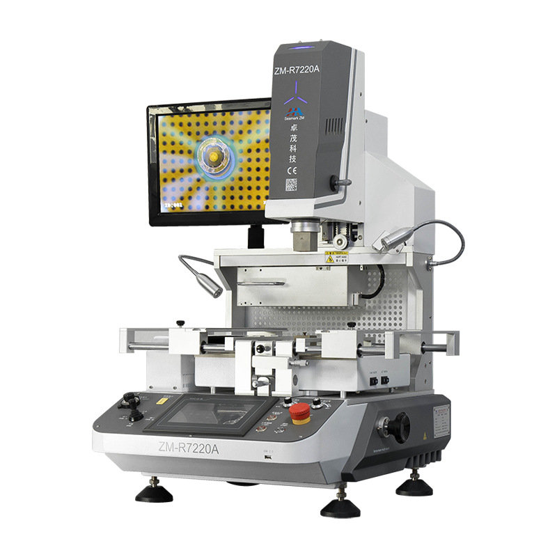 Zhuomao alta definición de alineación óptica PCB placa base BGA equipo de reparación de chip soldadura desmontaje independiente de tres temperaturas área de mantenimiento mesa