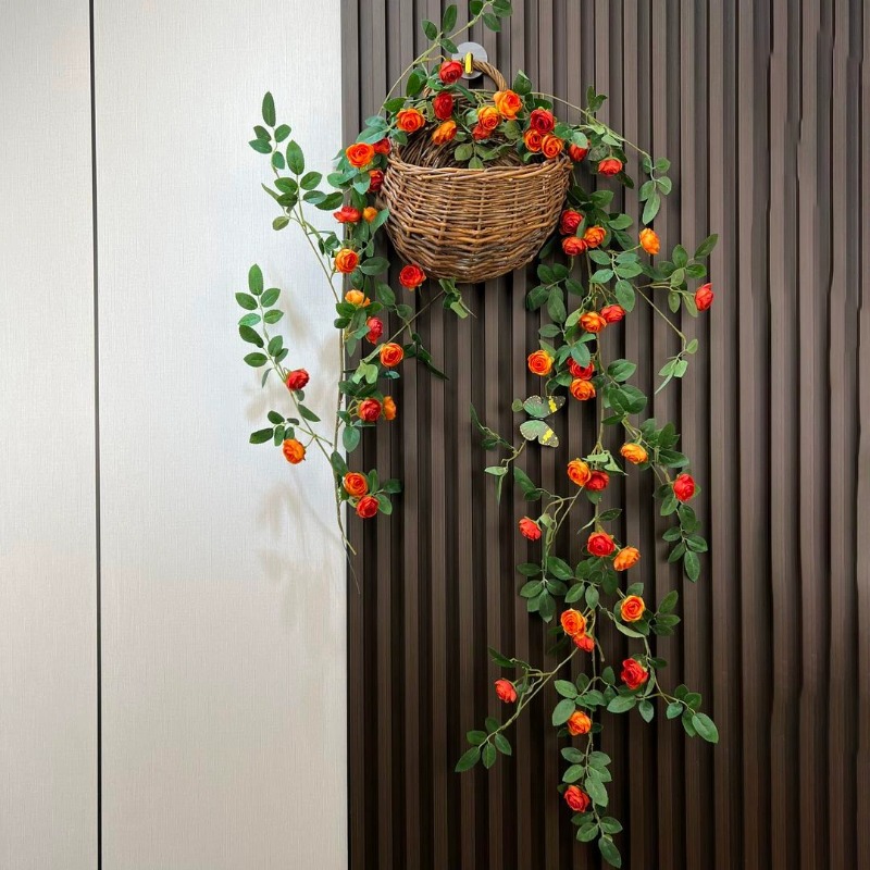 Simulación de vid de rosa rosa rosa vid de plástico techo colgante de aire acondicionado tubería de agua de sombra decoración de balcón