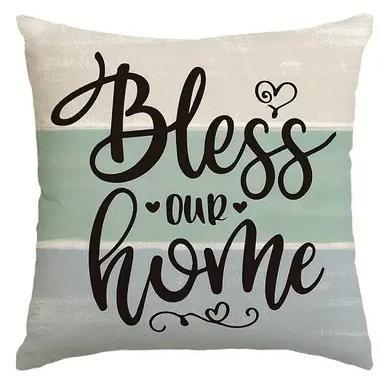 Funda de Almohada con Estampado de Lino, Verde, para Cojín de Sofá, Decoración de Sala de Estar, para Amazon y Temu