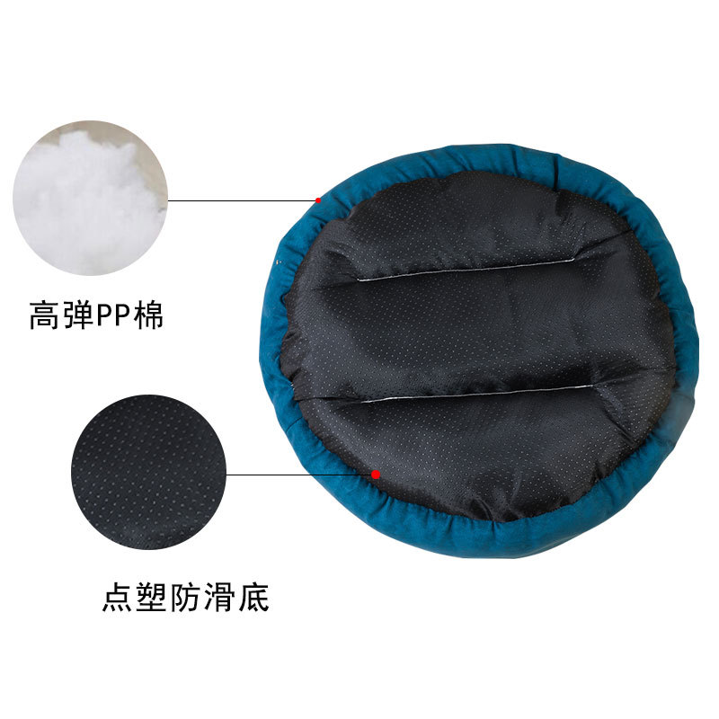 Perrera de gamuza transfronteriza, nido redondo, cojín para gatos, invierno cálido, nido para dormir para perros y gatos, tamaño mediano, nido antideslizante para perros