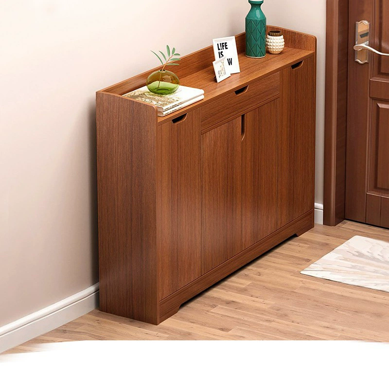 Простой обувной шкаф деревянный Собранный стеллаж для хранения Бытовая полка для обуви дверная полка для тапочек большой емкости многослойная полка для обуви в спальне