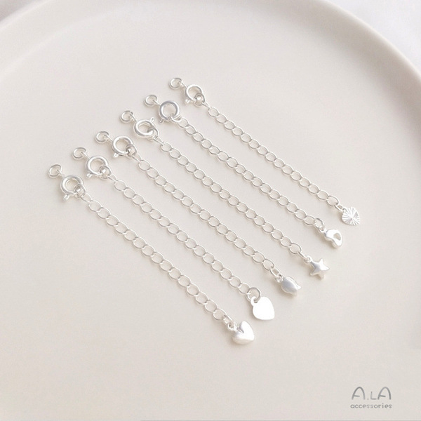 Silver spring buckle tail chain Copper thick silver -plating…