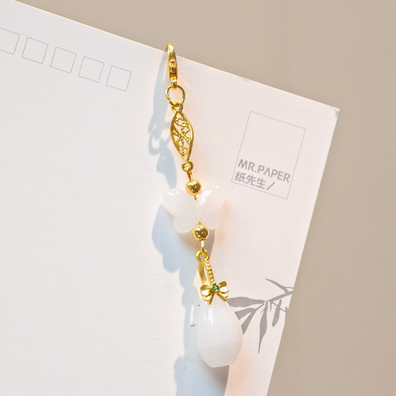 国民スタイル合金竹フレッシュピンクフラワーペンダント中国ベルペンダント古代スタイルチャイナ韓服衣類アクセサリー