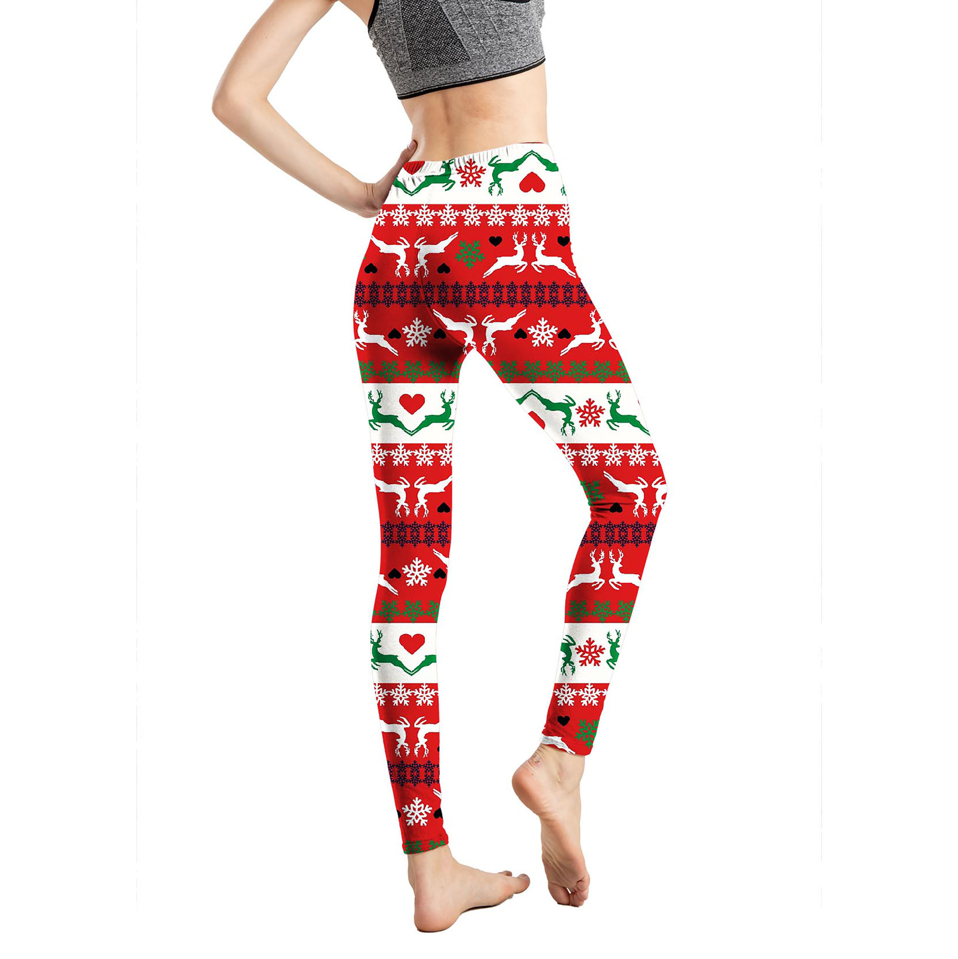 182g Weight Ankle-Length Pants Length Spandex, Polyester Fabric Type High Waist Waist Line Leggings Pants Type Stretchy Elasticity Daily Occasion Breathable Function Skinny Fit Type Christmas Festival Snowflake Pattern Winter, Autumn Season Women'S Gender Simple Style Style Women'S Daily Simple Style Snowflake Ankle-Length Leggings 42