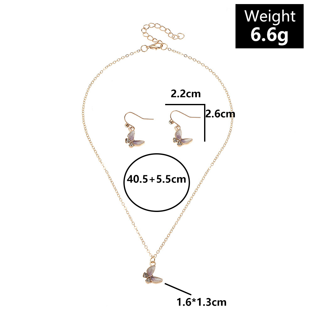 Sz0411 Naizhu Ornament Sweet Europe And America Cross Border Butterfly Necklace Gradient Cute Refreshing Set Chain display picture 12