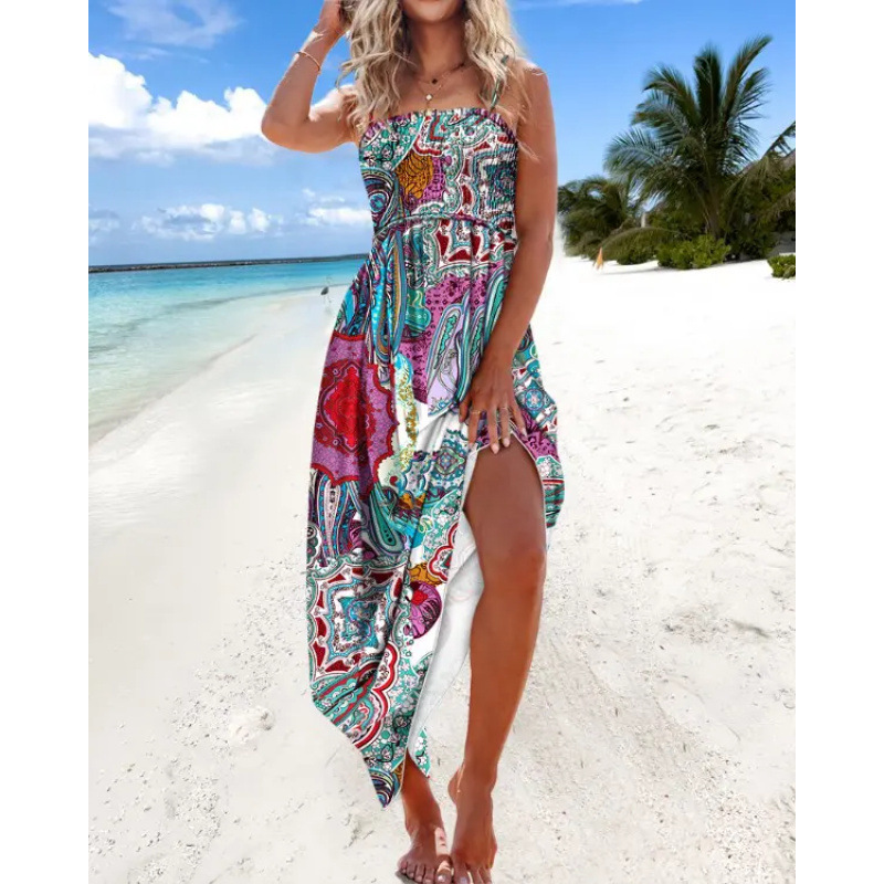 Simple And Fashionable Halter Strapless Dress_ecoleips.com