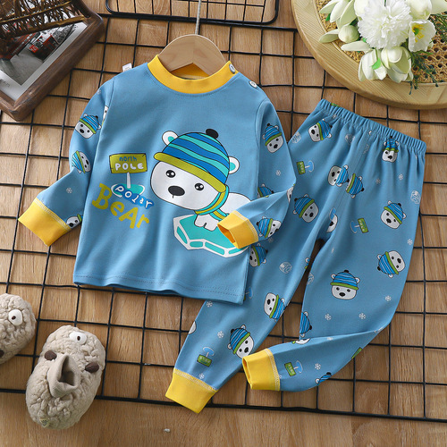 2024 New Children's Pure Cotton Autumn Clothes Autumn Pants Underwear Autumn Winter Spring Suits Home Clothing Boys Girls Children's Clothing Pajamas