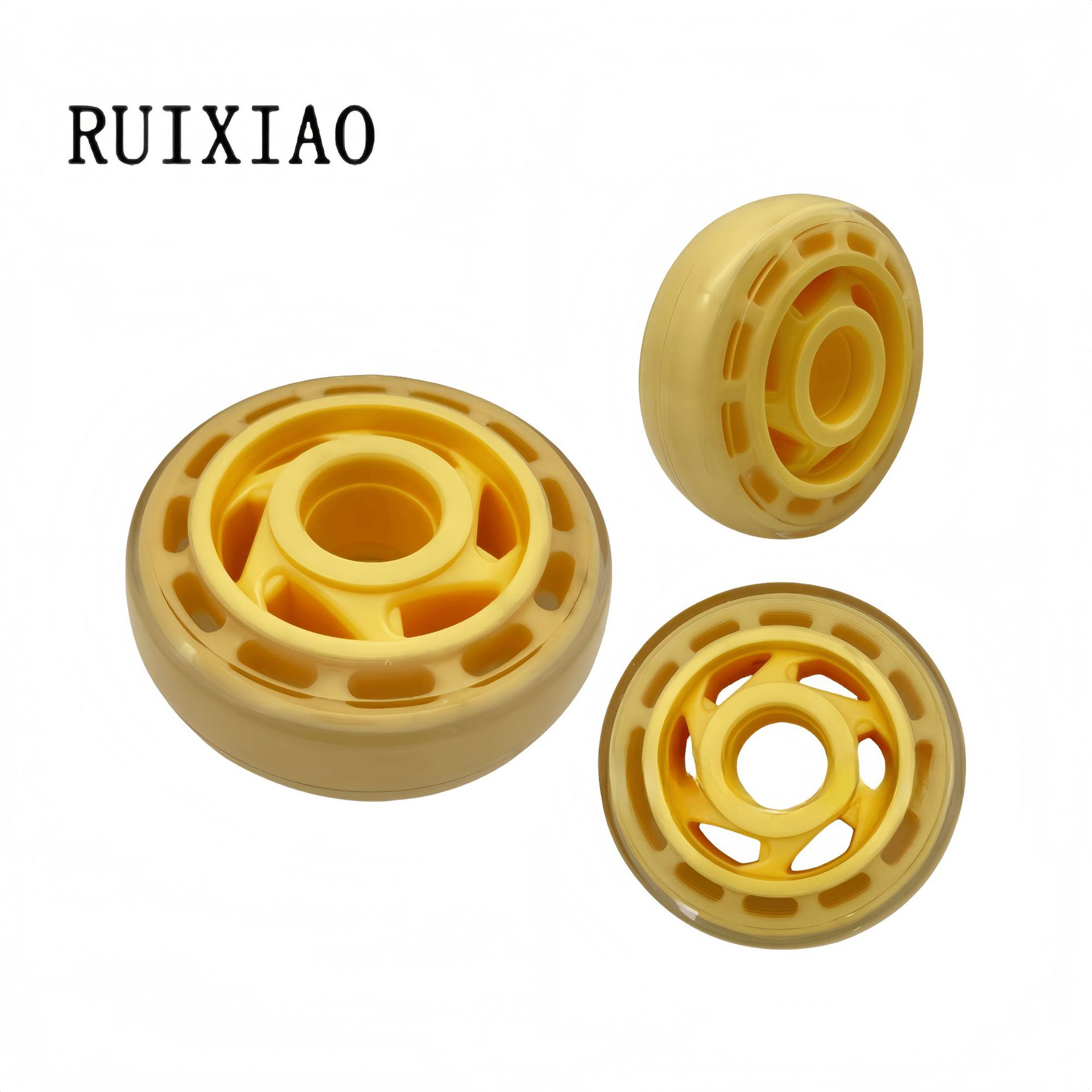 脚轮中型丝杆透明弹力pu脚轮 超市手推车3寸4寸5寸刹车轮工业轮