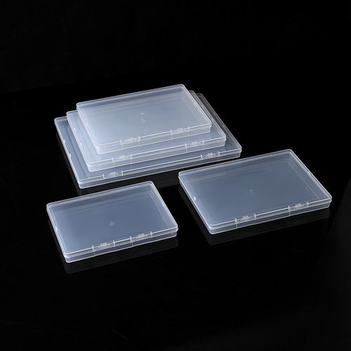 Rectangle plastic box PP transparent square packaging glue box flip lid large storage flat box cross-border 1.7cm