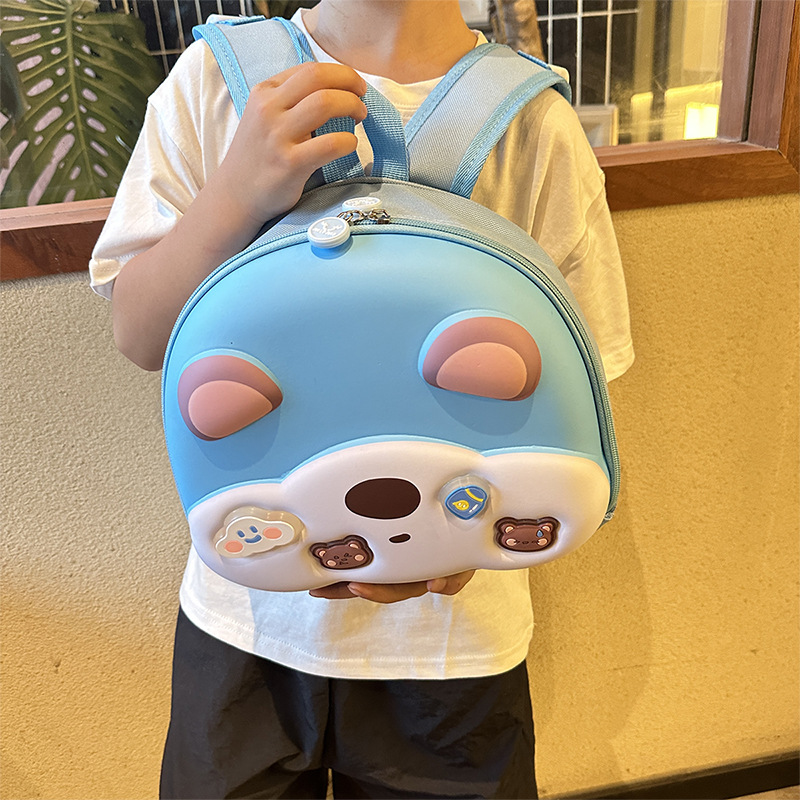 Mochila escolar para niños de jardín de infantes, caricatura lindo oso, mochila para niños y niñas, mochila para niños con cáscara de huevo.