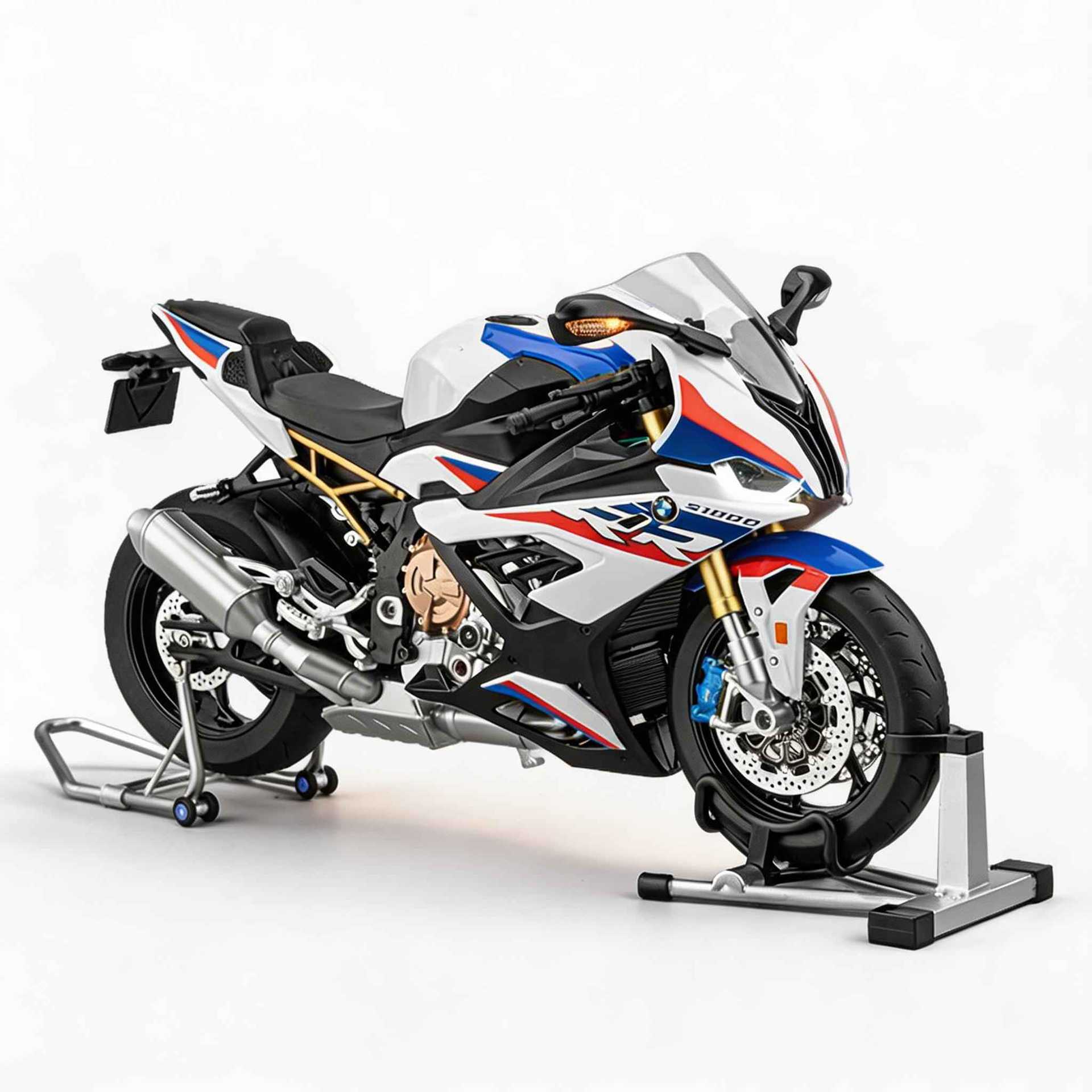 Auténtico 1: 6 BMW doble R1000 aleación de pulverización de control remoto molde de motocicleta de moda para jugar a mano colección