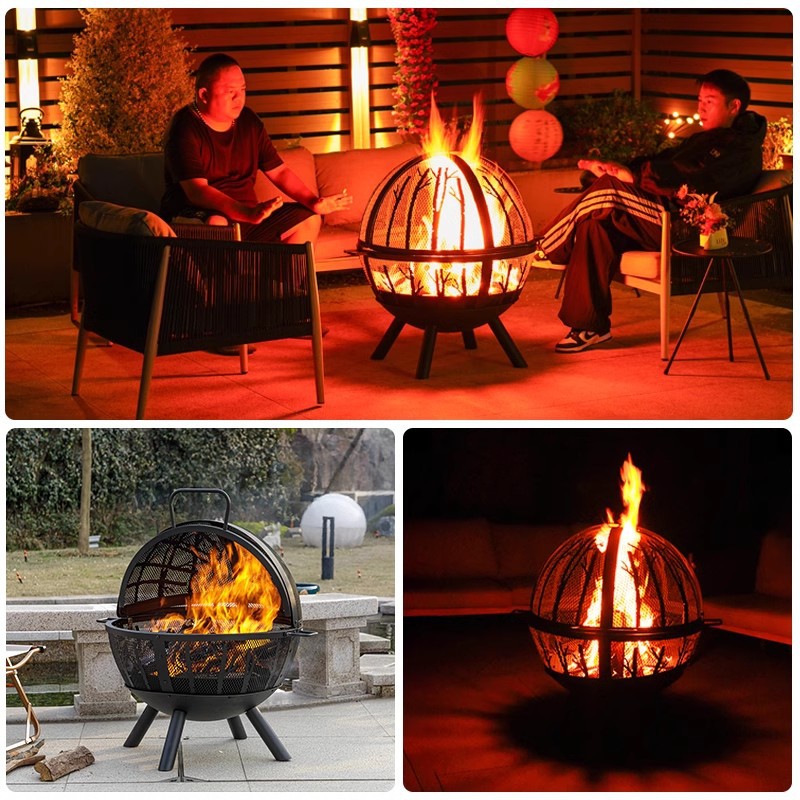 Hoguera artesanal al aire libre horno doméstico patio gran parrilla esférica calentador de camping jardín hoguera