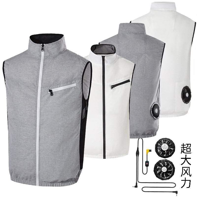 Summer Cooling and Refrigeration Fan Clothing Air Conditioning Clothing Vest Electric Welding High Temperature Work Clothes Outdoor Sun Protection Clothing for Men and Women