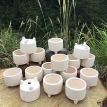 多肉拇指盆迷你植物简约可爱盆粗陶个性多肉陶桌面小型好看透水