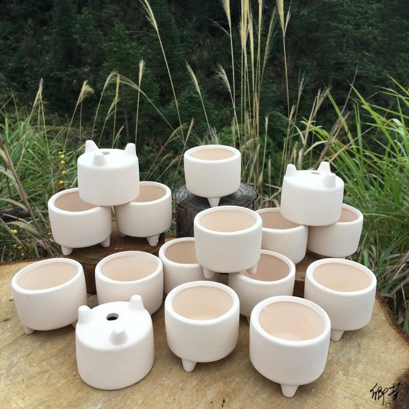 Fleshy thumb pot mini plant simple cute pot stoneware personality fleshy pottery desktop small beautiful permeable