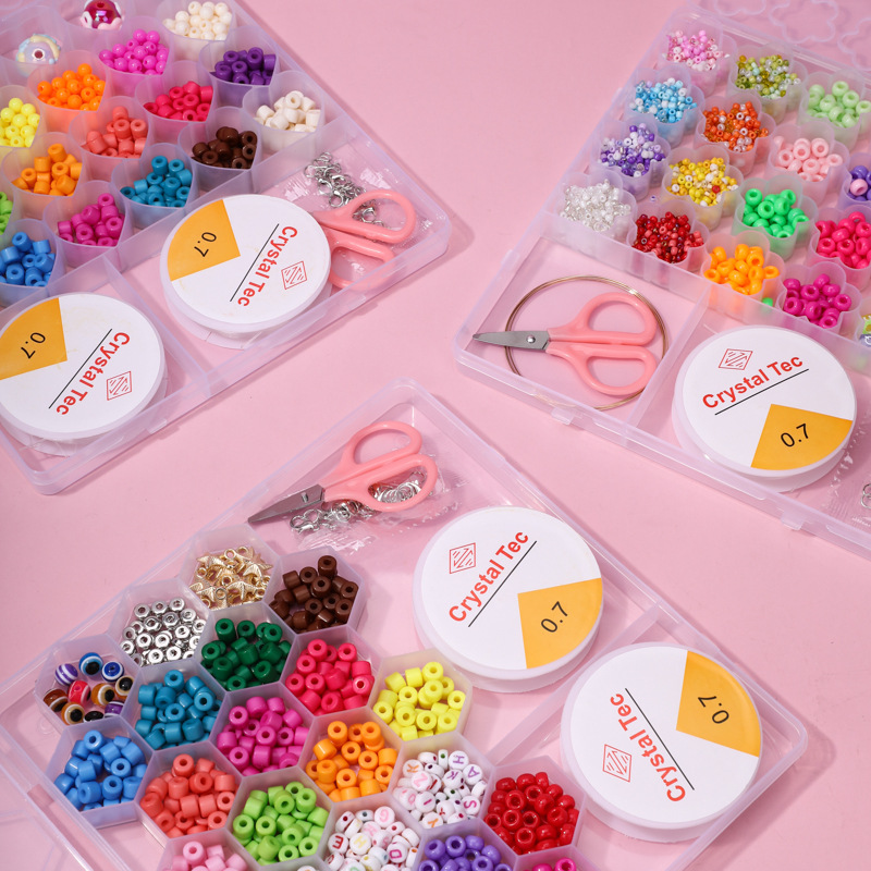 Fabricantes de cuentas de arroz de vidrio DIY en stock nuevas chicas hechas a mano con cuentas de juguetes de puzzle pulseras cuentas al por mayor